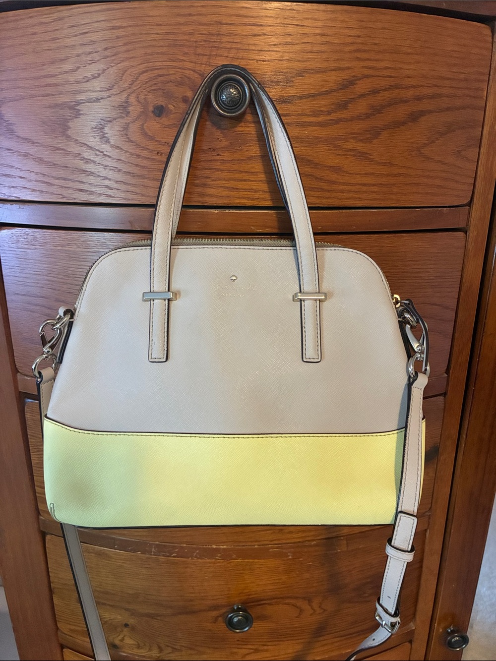 kate spade Cedar Street Maise Handbag yellow & gray colorblock satchel crossbody